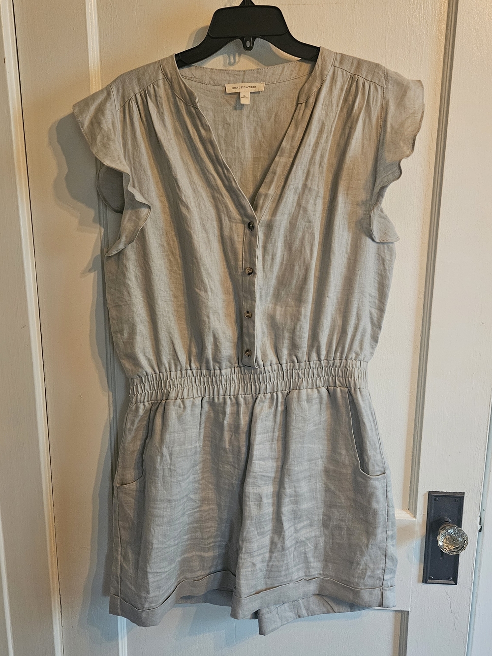 Chelsea28 Light Gray Mini Dress with Elastic Waist
